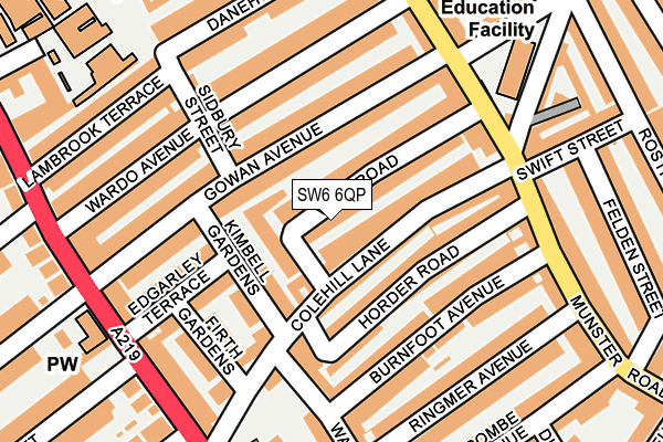 SW6 6QP map - OS OpenMap – Local (Ordnance Survey)