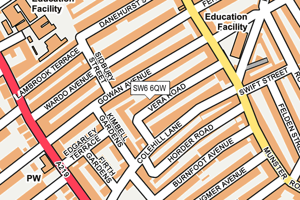 SW6 6QW map - OS OpenMap – Local (Ordnance Survey)