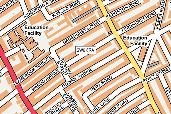 SW6 6RA map - OS OpenMap – Local (Ordnance Survey)