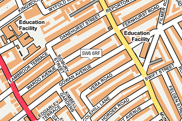 SW6 6RF map - OS OpenMap – Local (Ordnance Survey)