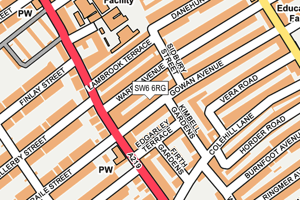 SW6 6RG map - OS OpenMap – Local (Ordnance Survey)