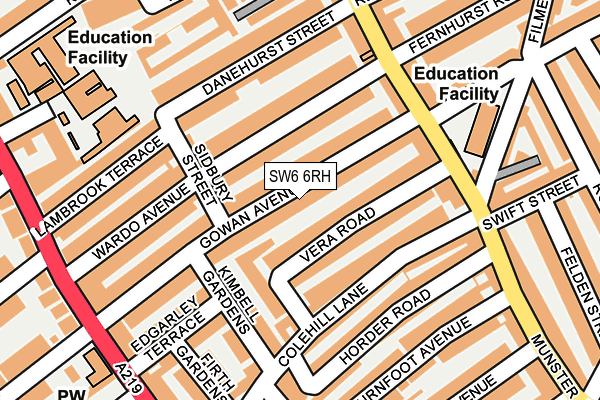 SW6 6RH map - OS OpenMap – Local (Ordnance Survey)