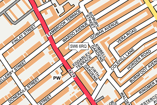 SW6 6RQ map - OS OpenMap – Local (Ordnance Survey)