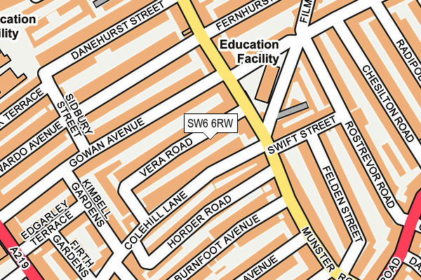 SW6 6RW map - OS OpenMap – Local (Ordnance Survey)