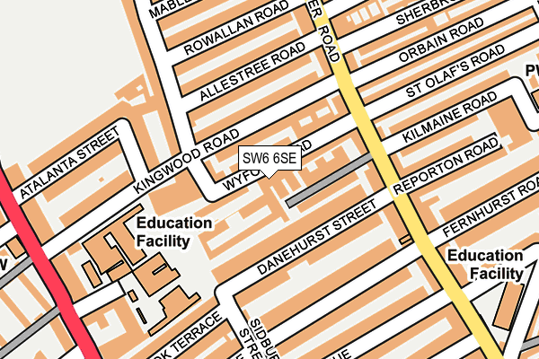 SW6 6SE map - OS OpenMap – Local (Ordnance Survey)