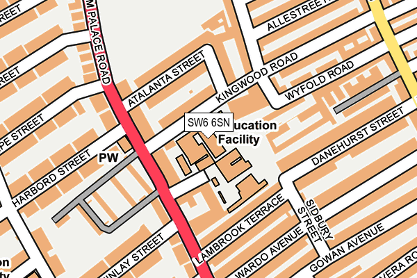 SW6 6SN map - OS OpenMap – Local (Ordnance Survey)