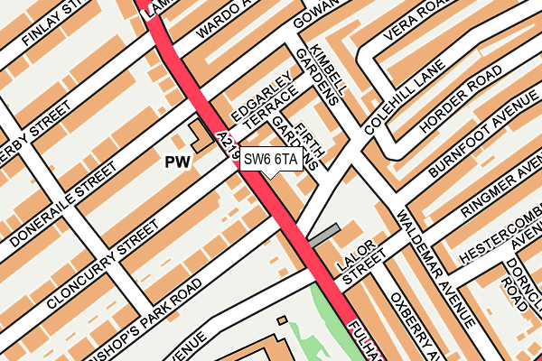 SW6 6TA map - OS OpenMap – Local (Ordnance Survey)