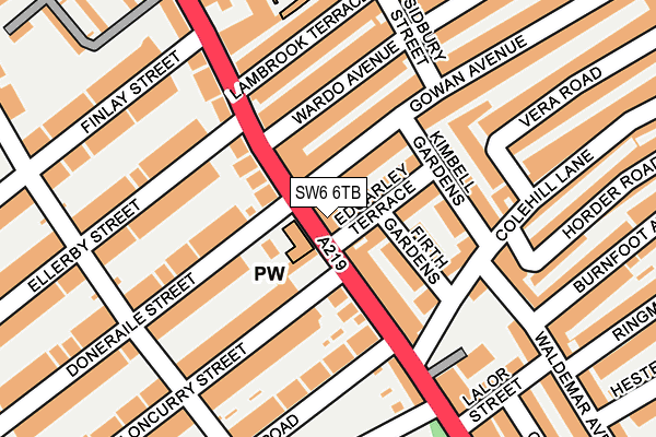 SW6 6TB map - OS OpenMap – Local (Ordnance Survey)