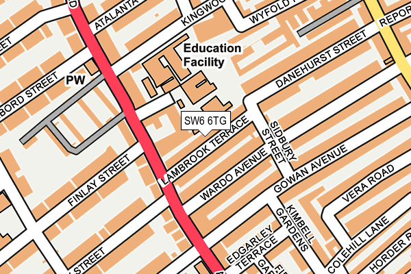 SW6 6TG map - OS OpenMap – Local (Ordnance Survey)