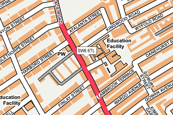 SW6 6TL map - OS OpenMap – Local (Ordnance Survey)