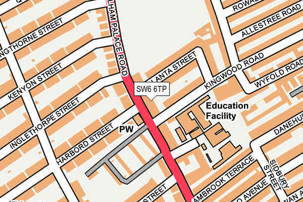 SW6 6TP map - OS OpenMap – Local (Ordnance Survey)