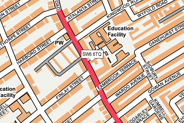 SW6 6TQ map - OS OpenMap – Local (Ordnance Survey)