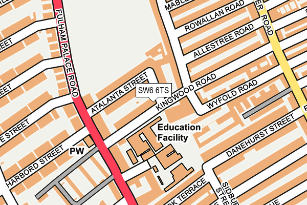 SW6 6TS map - OS OpenMap – Local (Ordnance Survey)