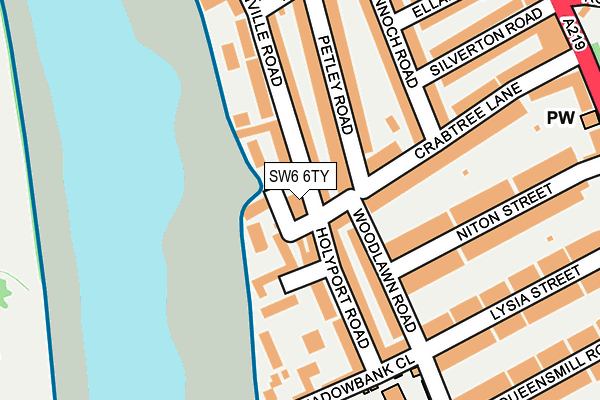 SW6 6TY map - OS OpenMap – Local (Ordnance Survey)