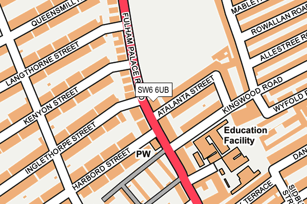 SW6 6UB map - OS OpenMap – Local (Ordnance Survey)