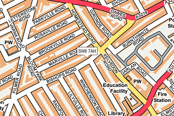 SW6 7AH map - OS OpenMap – Local (Ordnance Survey)