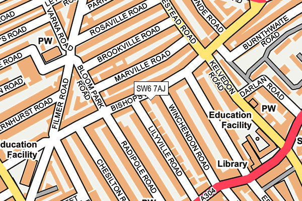 SW6 7AJ map - OS OpenMap – Local (Ordnance Survey)