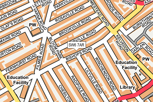 SW6 7AR map - OS OpenMap – Local (Ordnance Survey)