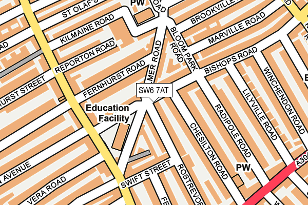 SW6 7AT map - OS OpenMap – Local (Ordnance Survey)