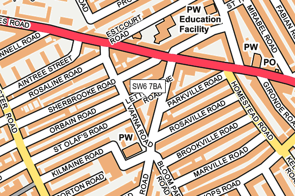 SW6 7BA map - OS OpenMap – Local (Ordnance Survey)