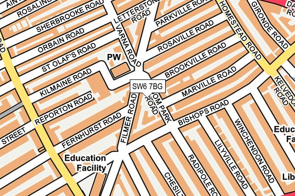 SW6 7BG map - OS OpenMap – Local (Ordnance Survey)