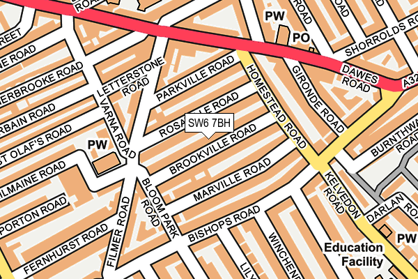 SW6 7BH map - OS OpenMap – Local (Ordnance Survey)