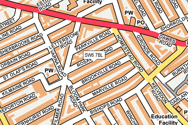 SW6 7BL map - OS OpenMap – Local (Ordnance Survey)