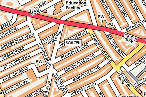 SW6 7BN map - OS OpenMap – Local (Ordnance Survey)