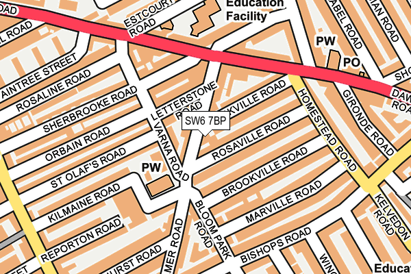 SW6 7BP map - OS OpenMap – Local (Ordnance Survey)