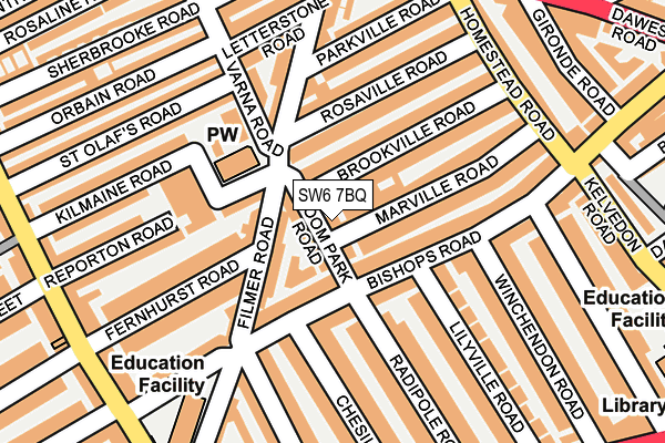 SW6 7BQ map - OS OpenMap – Local (Ordnance Survey)