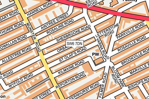 SW6 7DN map - OS OpenMap – Local (Ordnance Survey)