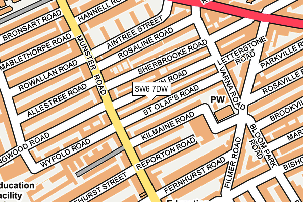 SW6 7DW map - OS OpenMap – Local (Ordnance Survey)