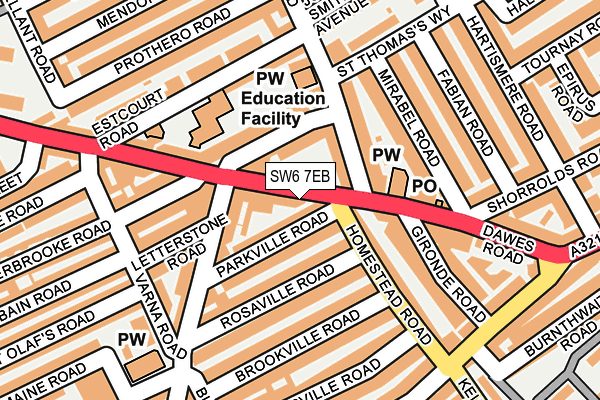 SW6 7EB map - OS OpenMap – Local (Ordnance Survey)