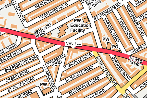 SW6 7EE map - OS OpenMap – Local (Ordnance Survey)