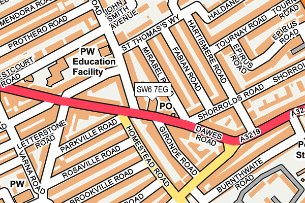 SW6 7EG map - OS OpenMap – Local (Ordnance Survey)