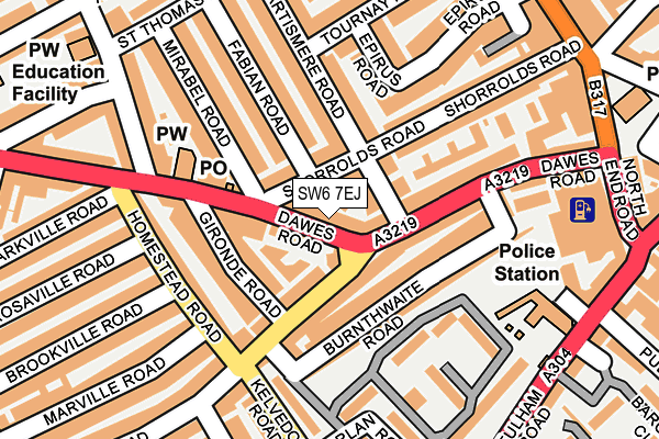 SW6 7EJ map - OS OpenMap – Local (Ordnance Survey)