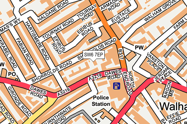 SW6 7EP map - OS OpenMap – Local (Ordnance Survey)