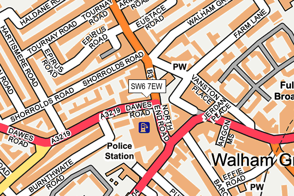 SW6 7EW map - OS OpenMap – Local (Ordnance Survey)