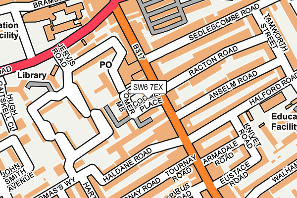 SW6 7EX map - OS OpenMap – Local (Ordnance Survey)