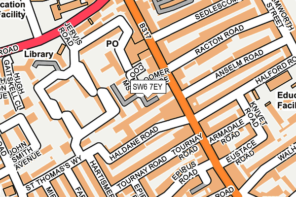 SW6 7EY map - OS OpenMap – Local (Ordnance Survey)
