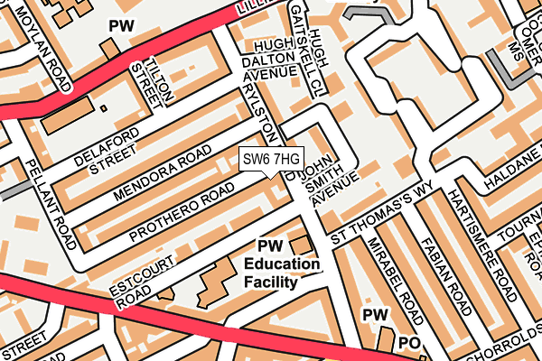 SW6 7HG map - OS OpenMap – Local (Ordnance Survey)