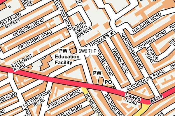 SW6 7HP map - OS OpenMap – Local (Ordnance Survey)