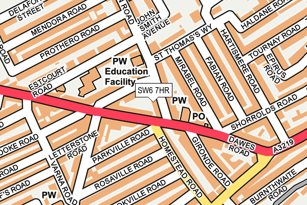 SW6 7HR map - OS OpenMap – Local (Ordnance Survey)