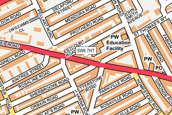 SW6 7HT map - OS OpenMap – Local (Ordnance Survey)