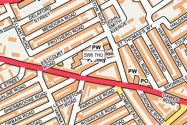 SW6 7HU map - OS OpenMap – Local (Ordnance Survey)