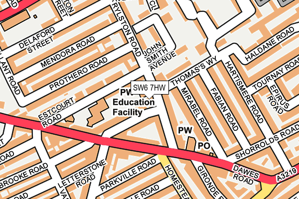 SW6 7HW map - OS OpenMap – Local (Ordnance Survey)