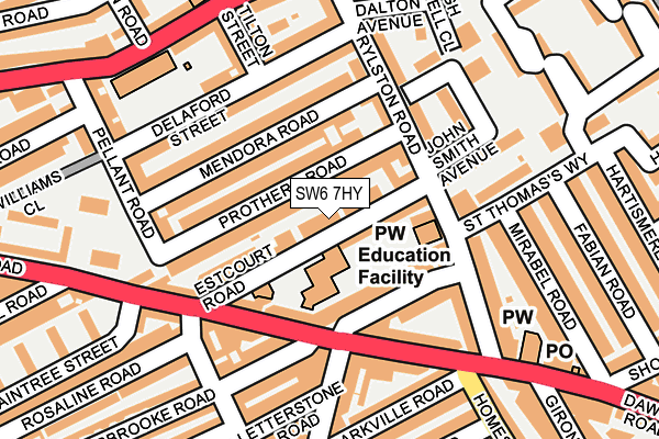 SW6 7HY map - OS OpenMap – Local (Ordnance Survey)