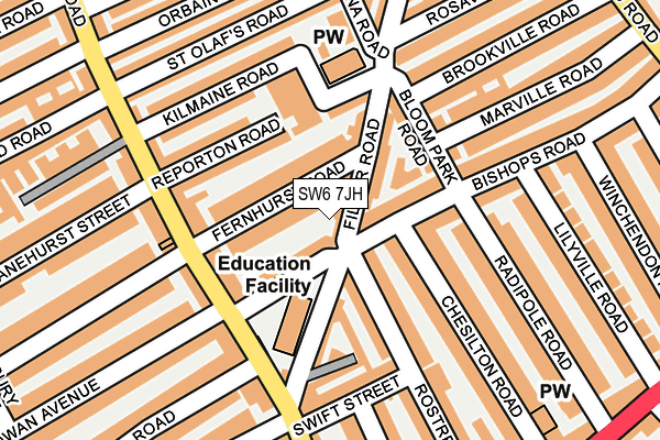 SW6 7JH map - OS OpenMap – Local (Ordnance Survey)
