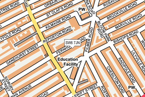 SW6 7JN map - OS OpenMap – Local (Ordnance Survey)