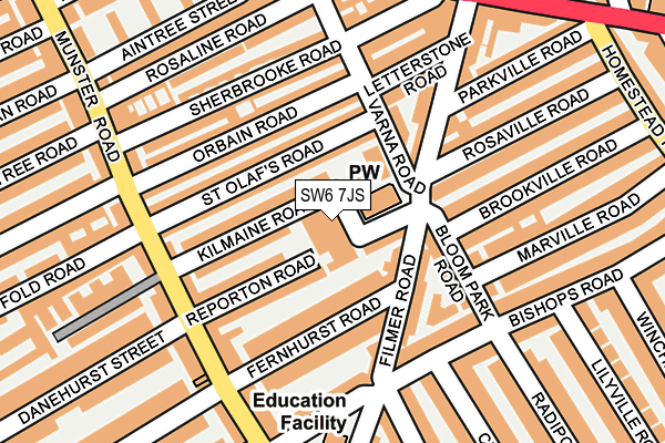 SW6 7JS map - OS OpenMap – Local (Ordnance Survey)